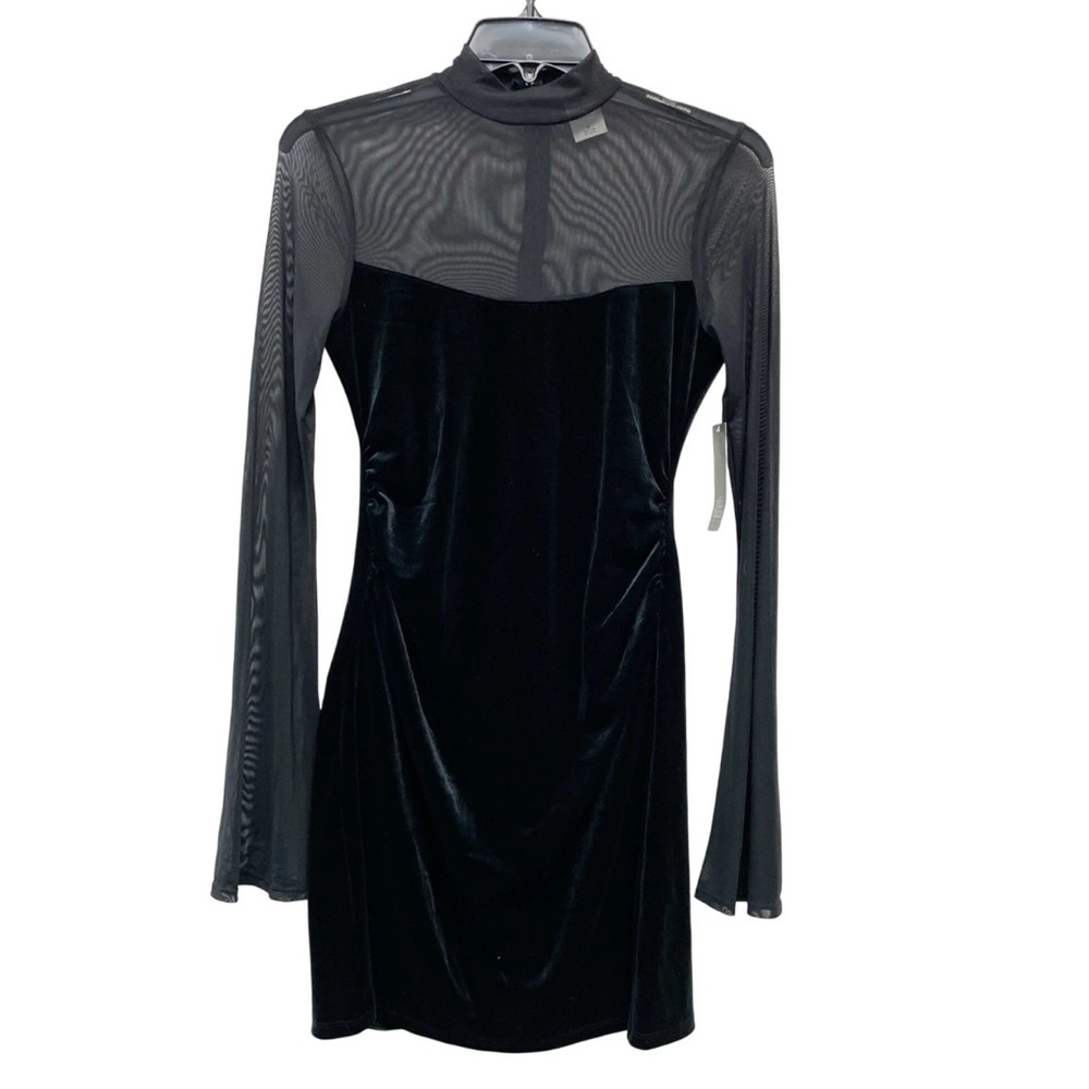 Wild Fable Black Long Sleeve Velvet Dress